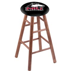 Maple Bar Stool in Medium Finish with Northern Illinois Seat