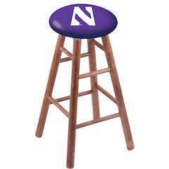 Maple Bar Stool in Medium Finish with Northwestern Seat