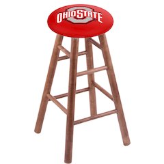 Maple Bar Stool in Medium Finish with Ohio State Seat