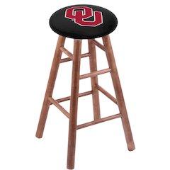 Maple Bar Stool in Medium Finish with Oklahoma Seat