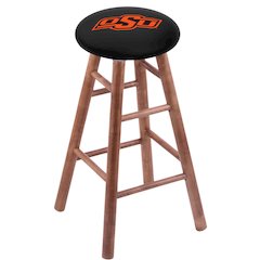 Maple Bar Stool in Medium Finish with Oklahoma State Seat