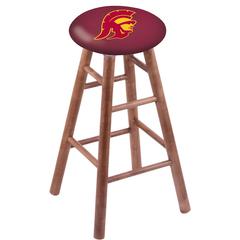 Maple Bar Stool in Medium Finish with USC Trojans Seat