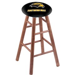 Maple Bar Stool in Medium Finish with Southern Miss Seat