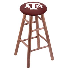 Maple Bar Stool in Medium Finish with Texas A&M Seat