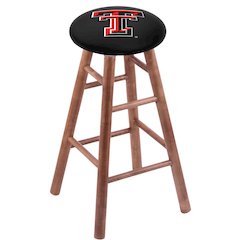 Maple Counter Stool in Medium Finish with Texas Tech Seat