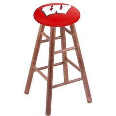 Maple Counter Stool in Medium Finish with Wisconsin "W" Seat