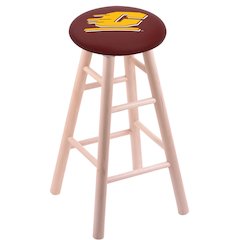 Maple Bar Stool in Natural Finish with Central Michigan Seat