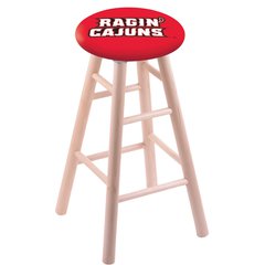 Maple Bar Stool in Natural Finish with Louisiana-Lafayette Seat