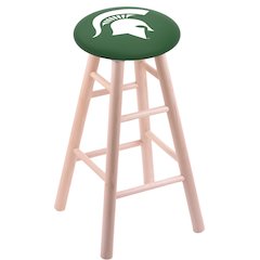 Maple Bar Stool in Natural Finish with Michigan State Seat