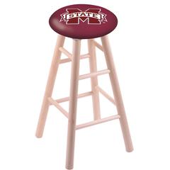 Maple Bar Stool in Natural Finish with Mississippi State Seat