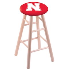 Maple Bar Stool in Natural Finish with Nebraska Seat