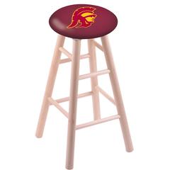 Maple Bar Stool in Natural Finish with USC Trojans Seat
