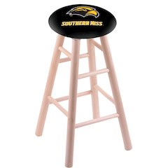 Maple Bar Stool in Natural Finish with Southern Miss Seat
