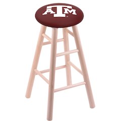 Maple Counter Stool in Natural Finish with Texas A&M Seat