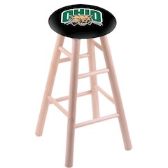 Maple Bar Stool in Natural Finish with Ohio University Seat