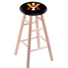 Maple Counter Stool in Natural Finish with Virginia Military Institute Seat