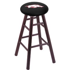 Oak Counter Stool in Dark Cherry Finish with Arkansas Seat