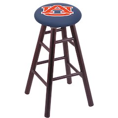 Oak Counter Stool in Dark Cherry Finish with Auburn Seat
