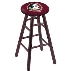 Oak Counter Stool in Dark Cherry Finish with Florida State (Head) Seat