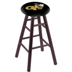 Oak Counter Stool in Dark Cherry Finish with Georgia Tech Seat