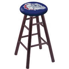 Oak Counter Stool in Dark Cherry Finish with Gonzaga Seat
