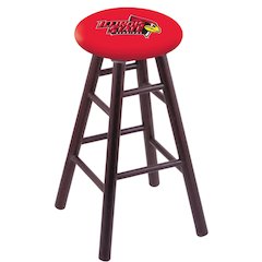 Oak Bar Stool in Dark Cherry Finish with Illinois State Seat