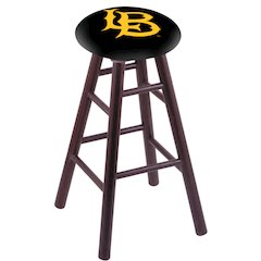 Oak Counter Stool in Dark Cherry Finish with Long Beach State University Seat