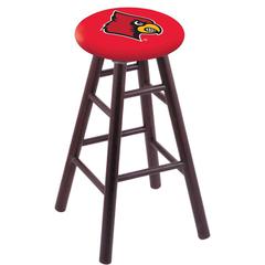 Oak Extra Tall Bar Stool in Dark Cherry Finish with Louisville Seat