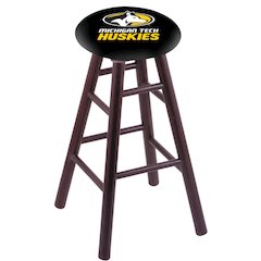 Oak Counter Stool in Dark Cherry Finish with Michigan Tech Seat