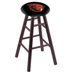 Oak Bar Stool in Dark Cherry Finish with Oregon State Seat