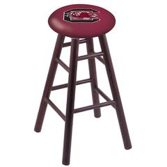 Oak Counter Stool in Dark Cherry Finish with South Carolina Seat