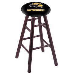 Oak Counter Stool in Dark Cherry Finish with Southern Miss Seat