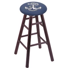 Oak Bar Stool in Dark Cherry Finish with US Naval Academy (NAVY) Seat