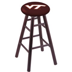 Oak Extra Tall Bar Stool in Dark Cherry Finish with Virginia Tech Seat