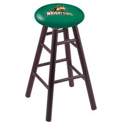 Oak Extra Tall Bar Stool in Dark Cherry Finish with Wright State Seat