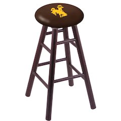 Oak Counter Stool in Dark Cherry Finish with Wyoming Seat