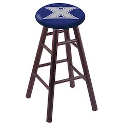 Oak Bar Stool in Dark Cherry Finish with Xavier Seat