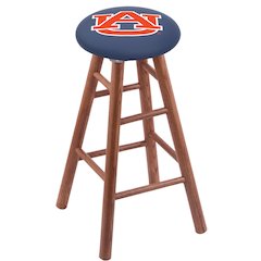 Oak Bar Stool in Medium Finish with Auburn Seat