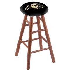 Oak Extra Tall Bar Stool in Medium Finish with Colorado Seat