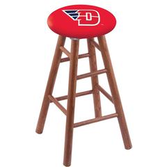 Oak Extra Tall Bar Stool in Medium Finish with University of Dayton Seat