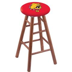 Oak Counter Stool in Medium Finish with Ferris State Seat