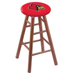 Oak Extra Tall Bar Stool in Medium Finish with Louisville Seat
