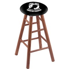 Oak Counter Stool in Medium Finish with POW/MIA Seat