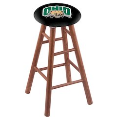 Oak Counter Stool in Medium Finish with Ohio University Seat