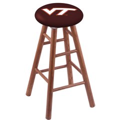 Oak Bar Stool in Medium Finish with Virginia Tech Seat