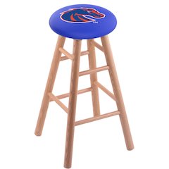 Oak Counter Stool in Natural Finish with Boise State Seat