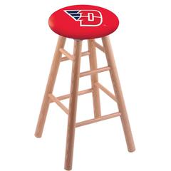 Oak Extra Tall Bar Stool in Natural Finish with University of Dayton Seat