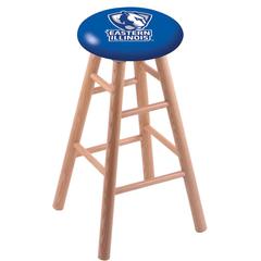 Oak Extra Tall Bar Stool in Natural Finish with Eastern Illinois Seat