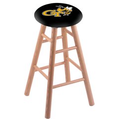 Oak Extra Tall Bar Stool in Natural Finish with Georgia Tech Seat