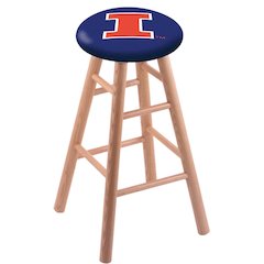 Oak Counter Stool in Natural Finish with Illinois Seat